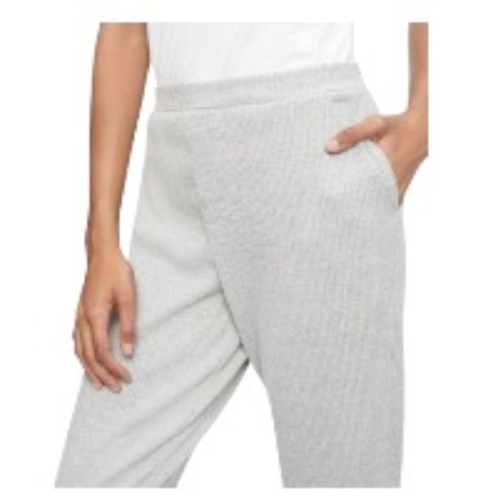 Calvin Klein Ease Ribbed Jogger Pants Heather Grey Medium NWT